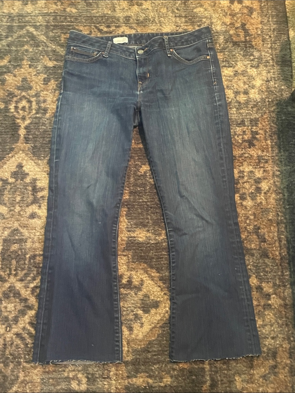 Classic Dark Blue Flare Jeans - Mid Rise